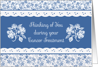 Cancer Treatment Support With Pretty Indigo Patterns card