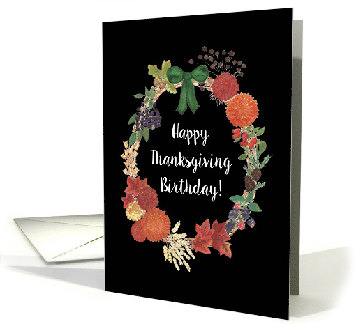 Thanksgiving Birthday Autumn Wreath card (1449736)