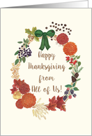 Thanksgiving Autumn Wreath From All of Us card