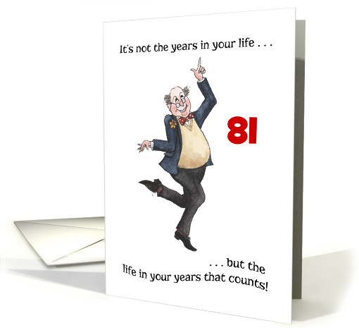 Custom Front Age-specific Fun Birthday Card for an Older Man card