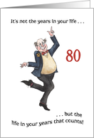 Fun Age-specific 80th Birthday Card for a Man card
