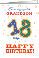 Grandson’s 18th Birthday with Colourful Patterns card