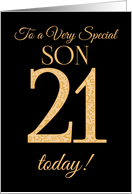 Chic 21st Birthday Card for Special Son card