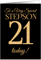 Chic 21st Birthday Card for Special Stepson card