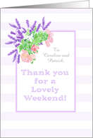 Custom Name Floral Thank You for Weekend card