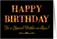 For Father in Law’s Birthday in Bright Tartan and Yellow on Black card