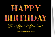 For Stepdad’s Birthday in Bright Tartan and Yellow on Black card