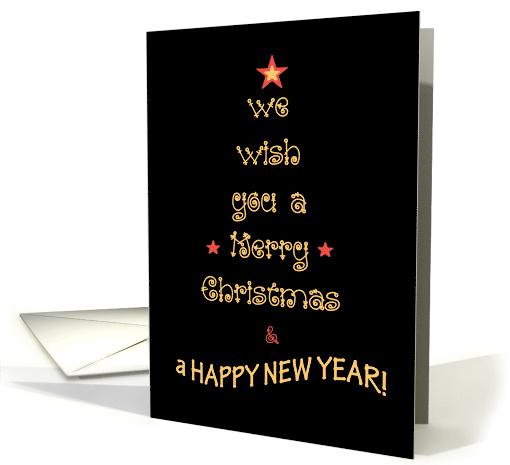 Chic Christmas Tree Gold Effect on Black card (1533868)