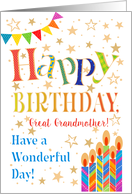Great Grandmother’s Birthday with Stars Bunting and Candles card