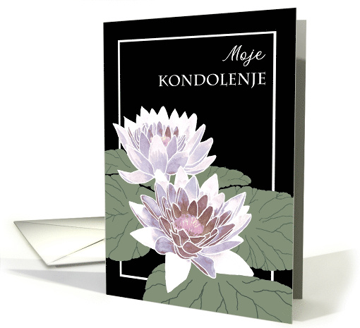 Deepest Sympathy in Polish with Water Lilies Blank Inside card