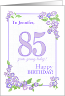 Customized Name 85th Birthday with Mauve Phlox Flowers card