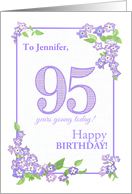 Customized Name 95th Birthday with Mauve Phlox Flowers card