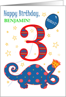 Customized Name 3rd Birthday with Fun Dinosaur card