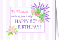 Custom Name 85th Birthday with Summer Flowers card