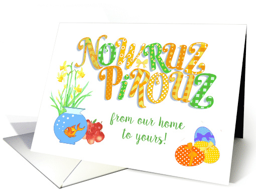 Nowruz Our Home to Yours Goldfish Apples Eggs and Daffodils card