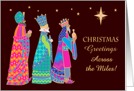 Christmas Greeting Across the Miles with Three Kings and Bright Star card