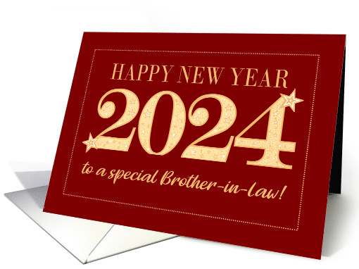 For Brother in Law New Year 2024 Gold Effect on Dark Red... (1748102)