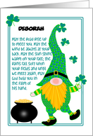 Custom Name St Patrick’s Leprechaun and Irish Blessing card