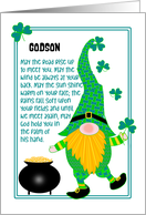For Godson St Patrick’s Leprechaun and Irish Blessing card