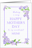 For Mum Mother’s Day with Pretty Mauve Phlox Flowers card