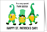 For Twin Sister St Patrick’s Day Three Dancing Leprechauns card