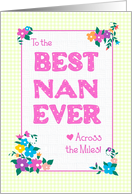 Best Nan Ever Across the Miles Mother’s Day Flowers Checks and Polkas card