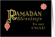For Uncle Ramadan Blessings Gold-effect on Black card