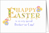 For Brother in Law Easter Greetings Word Art with Primroses card
