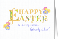 For Grandfather Easter Greetings Word Art with Primroses card
