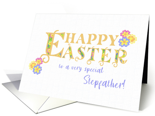 For Stepfather Easter Greetings Word Art with Primroses card (1763728)