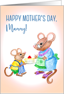 Fun Mother’s Day Greeting for Mammy with Cute Mice and Cheesecake card