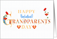 Belated Grandparents Day with Red Poppies and Hearts card