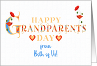 Grandparents Day From Both of Us with Red Poppies and Hearts card
