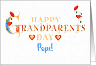 Grandparents Day for Pops with Red Poppies and Hearts card