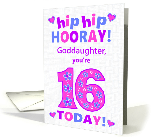 For Goddaughter 16th Birthday Hip Hip Hooray Pretty... (1796062)
