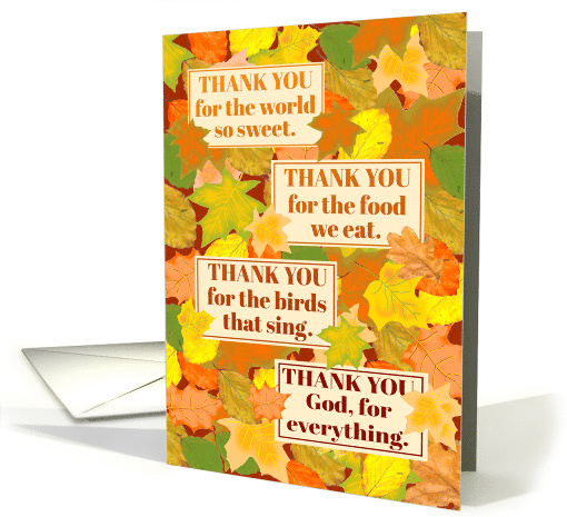 Thanksgiving Prayer with Colorful Fall Leaves card (1801852)