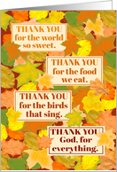 Thanksgiving Prayer with Colorful Fall Leaves card