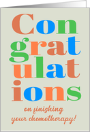 Congratulations on Finishing Your Chemotherapy with Bright Lettering card