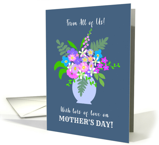 Mother's Day From All of Us Vase of Pretty Pink Blue and... (1833734)