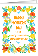 For Daughter in Law on Mothers Day with Pretty Floral Border card