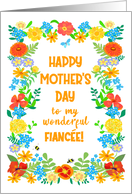 For Fiancee on Mothers Day with Pretty Floral Border card