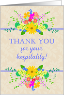 Thank You for Your Hospitality With Pretty Cottage Garden Flowers card