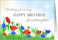 For Granddaughter’s Birthday With Poppies, Daisies and Cornflowers card