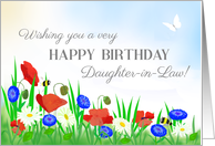 For Daughter in Law’s Birthday With Poppies Daisies and Cornflowers card