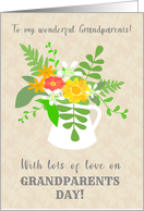 For Grandparents on Grandparents Day with a Jug of Summer Flowers card