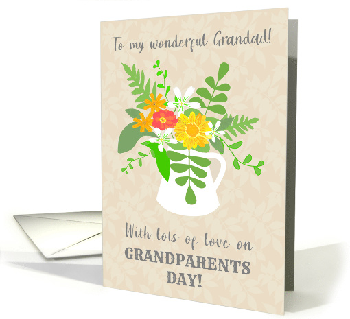 For Grandad on Grandparents Day with a Jug of Summer Flowers card