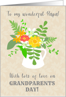 For Papa on Grandparents Day with a Jug of Summer Flowers card