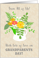 For Grandparents Day From All of Us with a Jug of Summer Flowers card