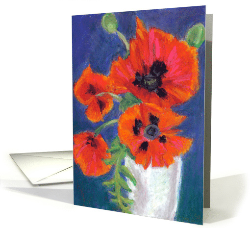 For Any Occasion Red Oriental Poppies Blank Inside card (535534)