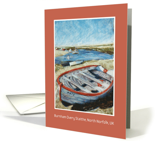 Blank Inside for Any Occasion Fine Art Rowing Boat on Sandbank card